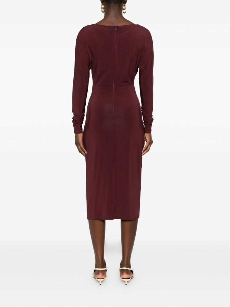 ruched-detail long-sleeve midi dress 4