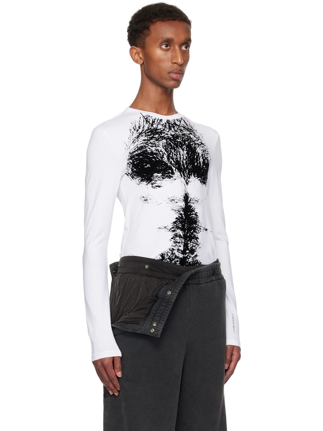 White Hairy Chest Long Sleeve T-shirt - 2