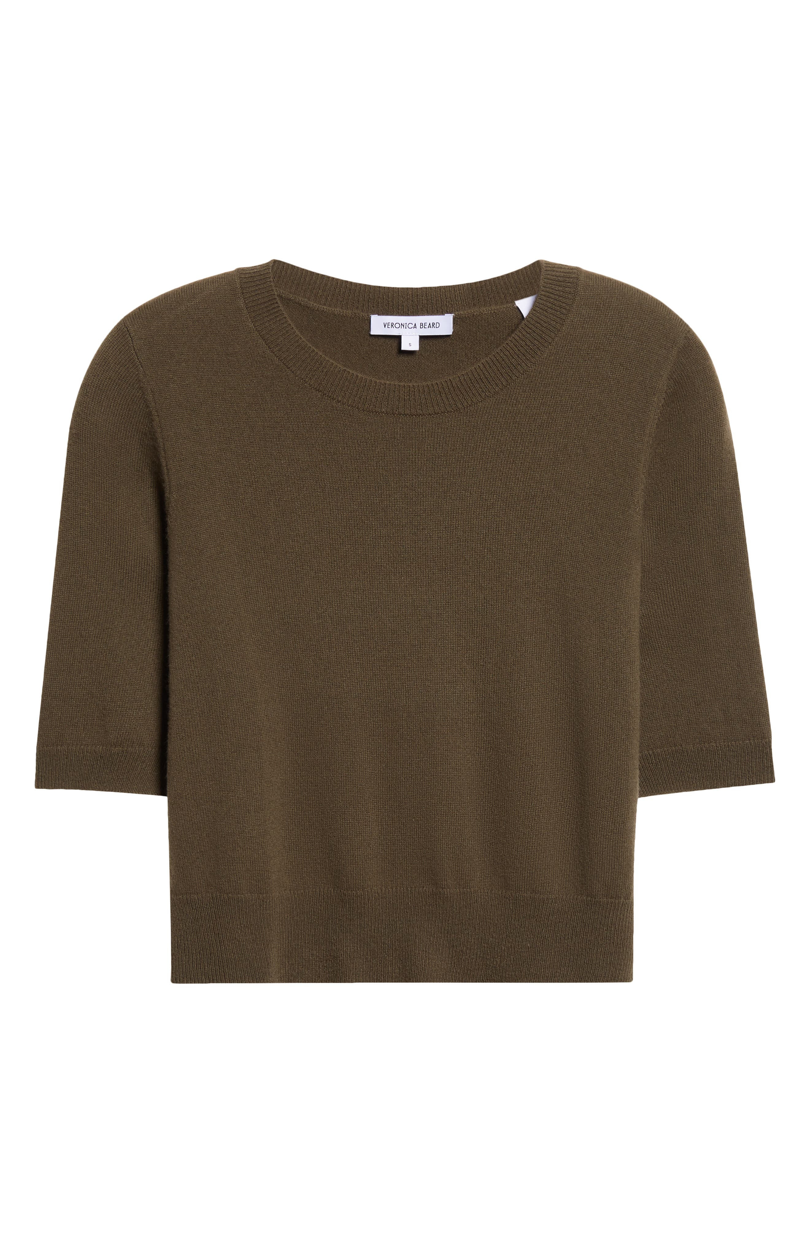 Veronica Beard Shana Short Sleeve Cashmere Sweater in Cypress at Nordstrom - 5