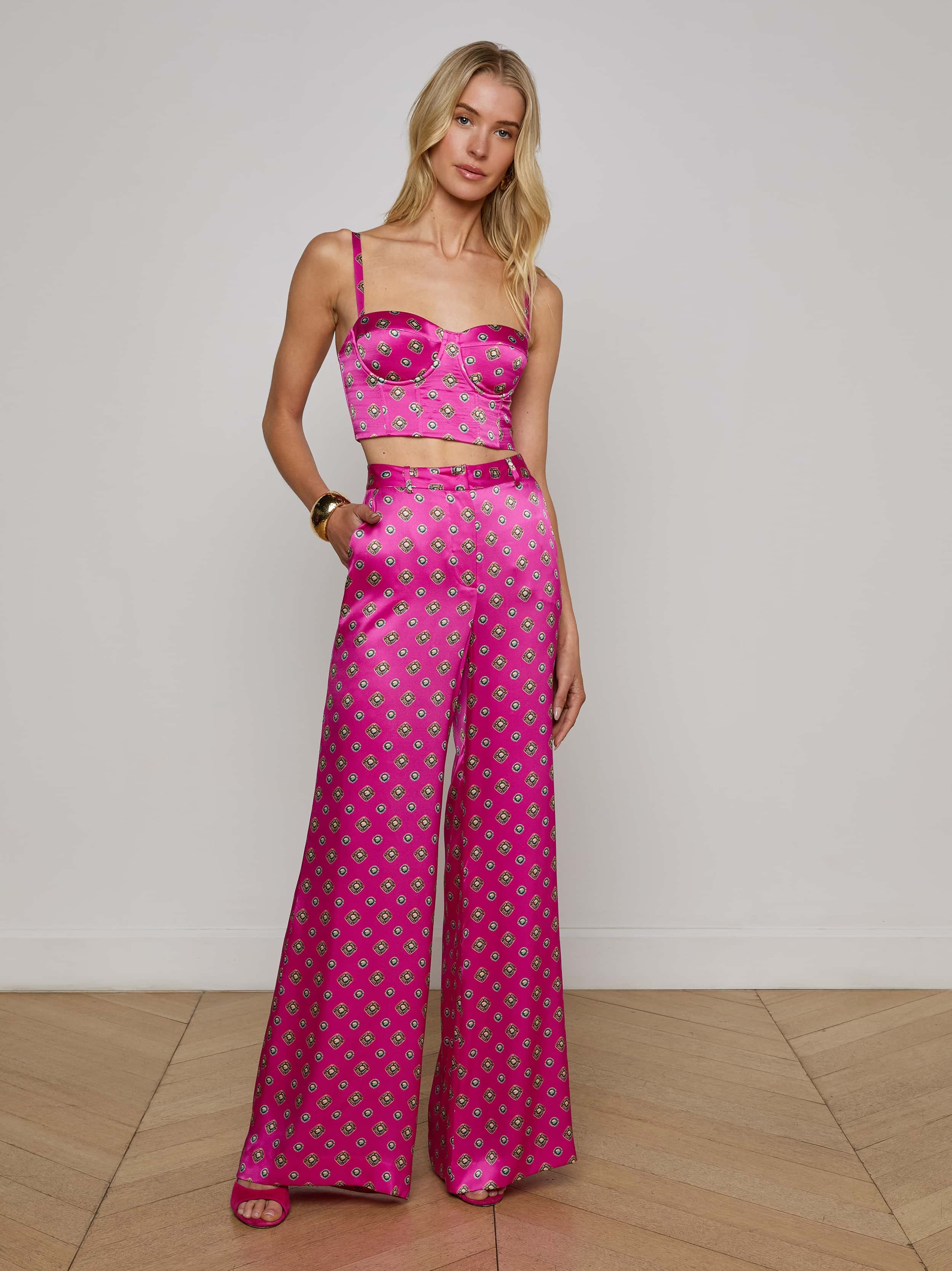 Pilar Silk Wide-Leg Pant - 5