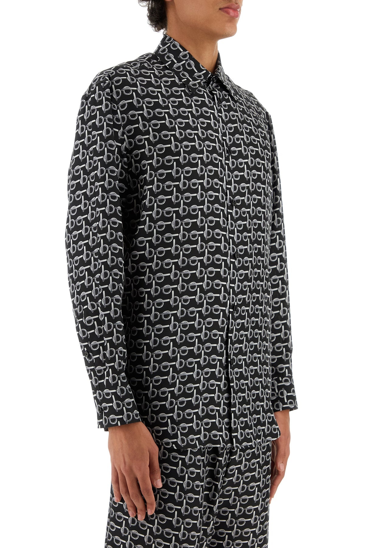 Printed silk oversize shirt - 3