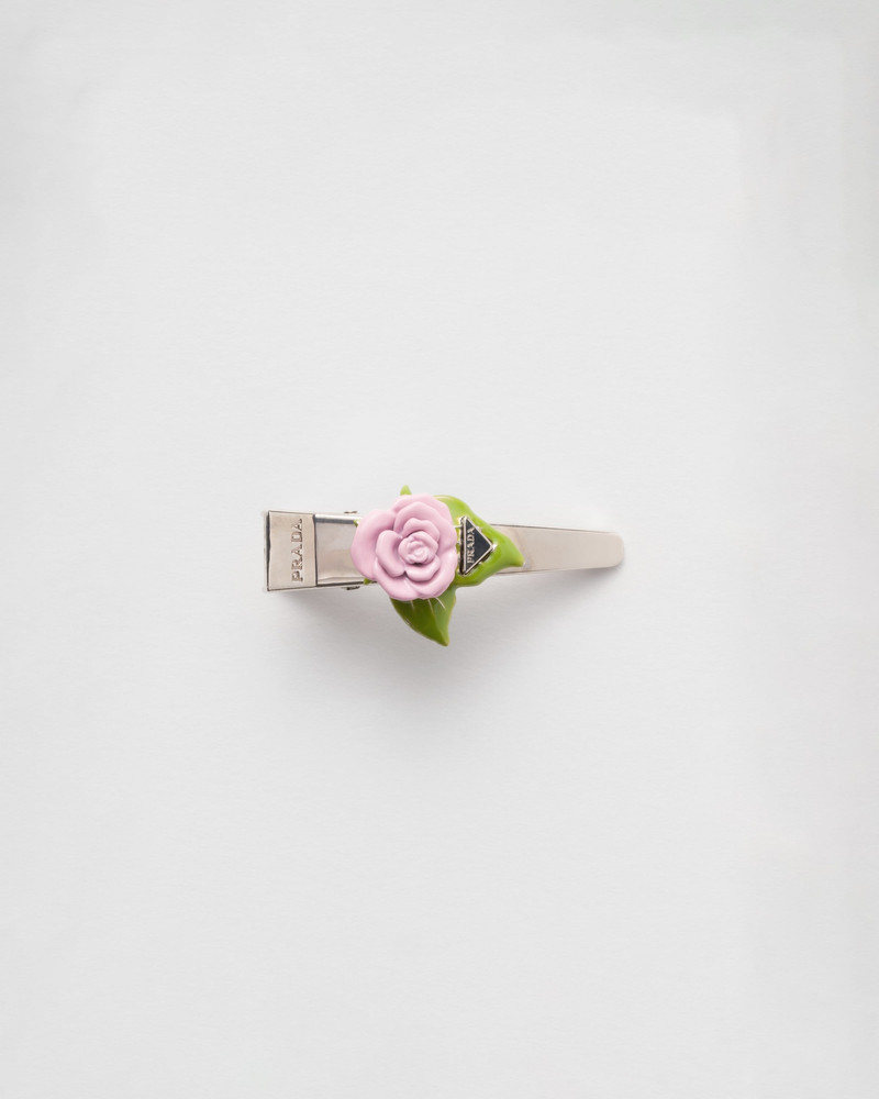 Enamelled metal hair clip 1