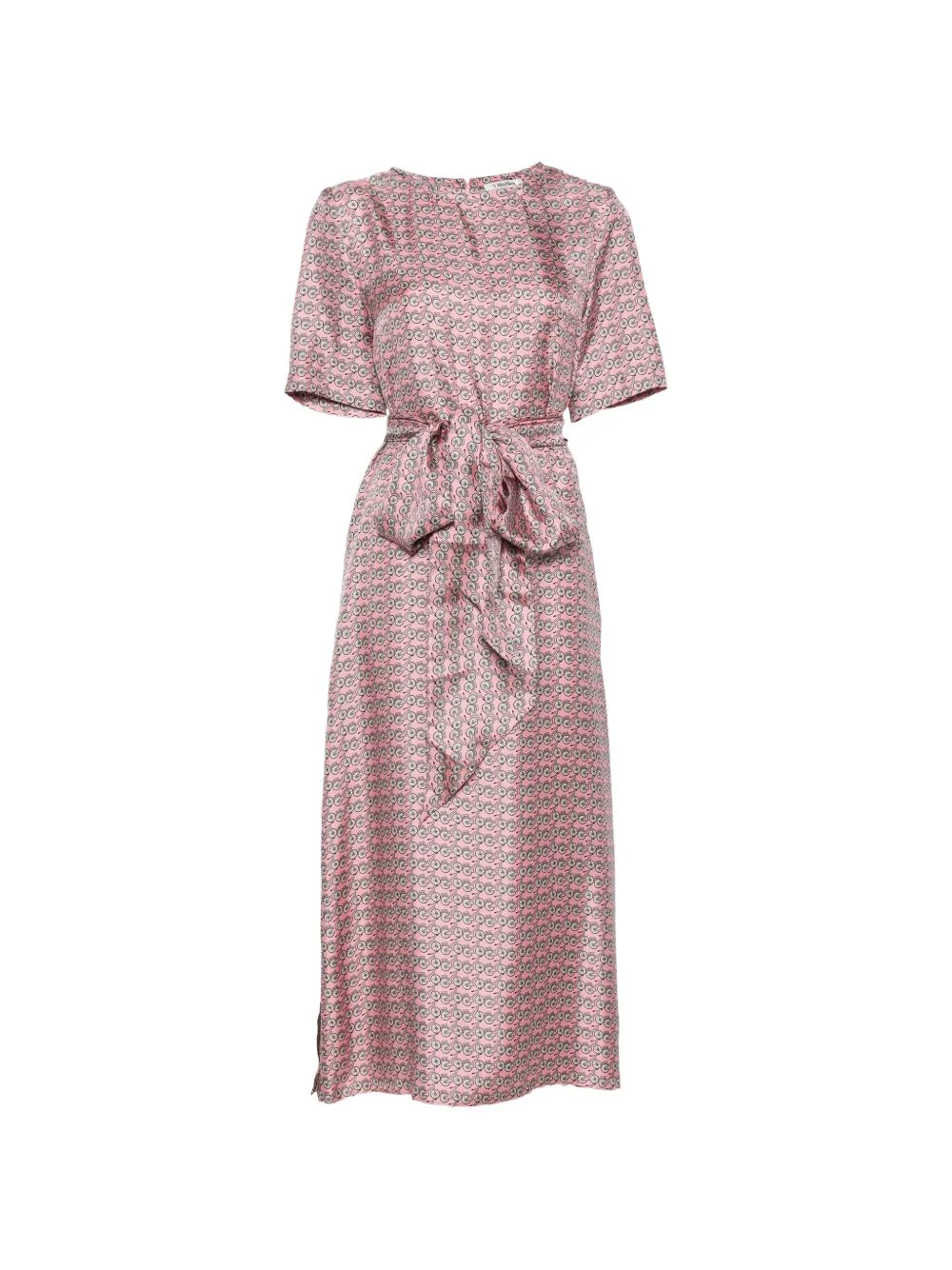 bicycle-print silk dress - 1