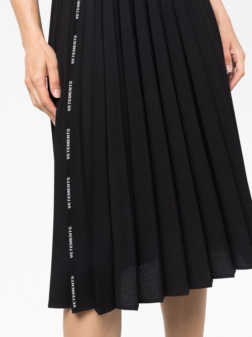 logo-band pleated skirt - 10