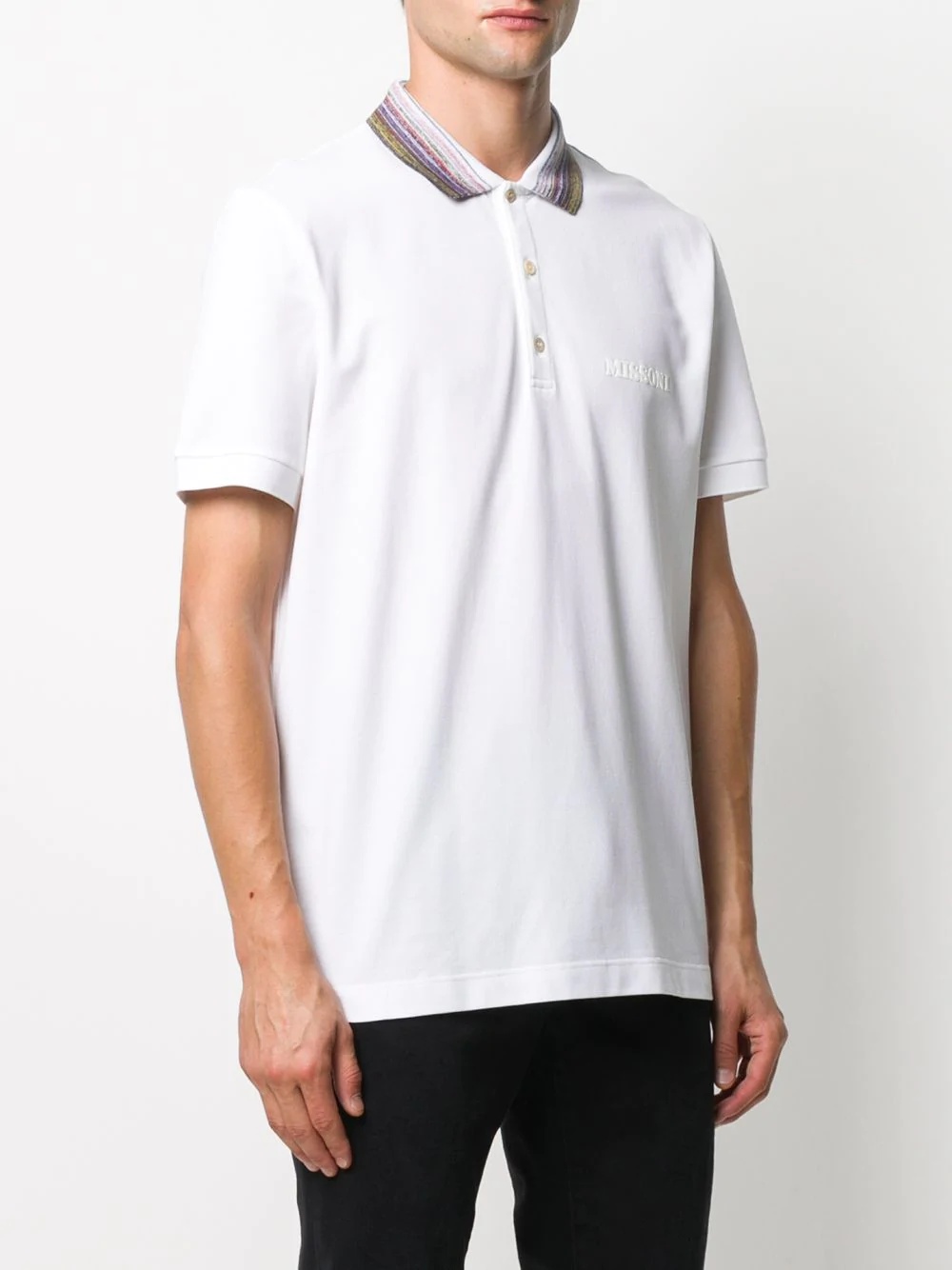 stripe collar polo shirt - 3