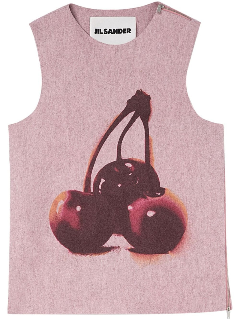 cherry-print wool tank top 1