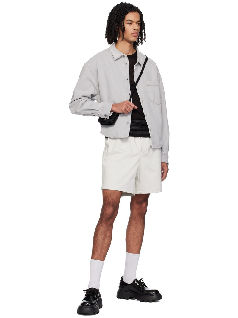 AMI Paris Off-White Elasticized Shorts outlook
