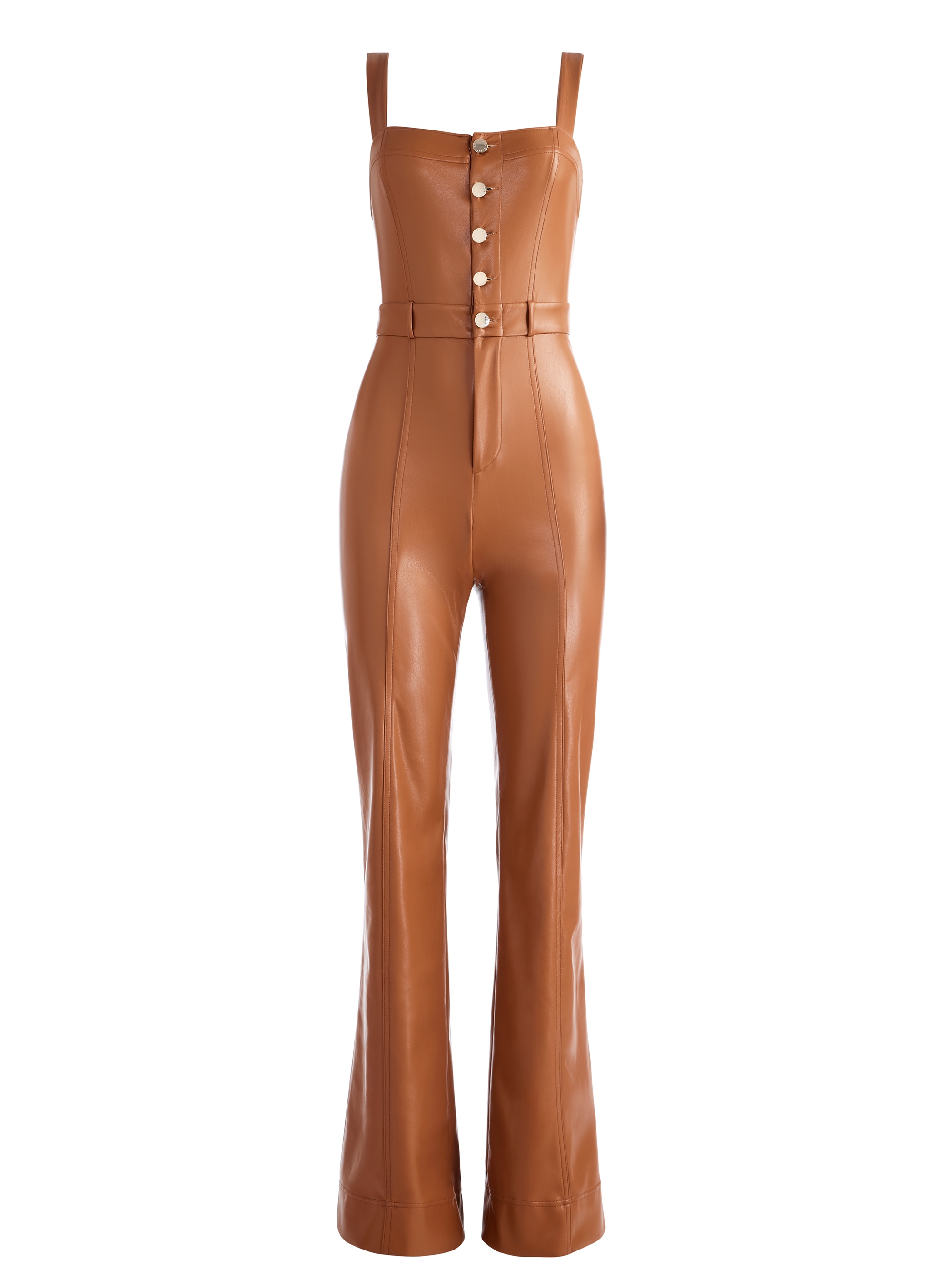LINETTE VEGAN LEATHER SLEEVELESS JUMPSUIT - 1