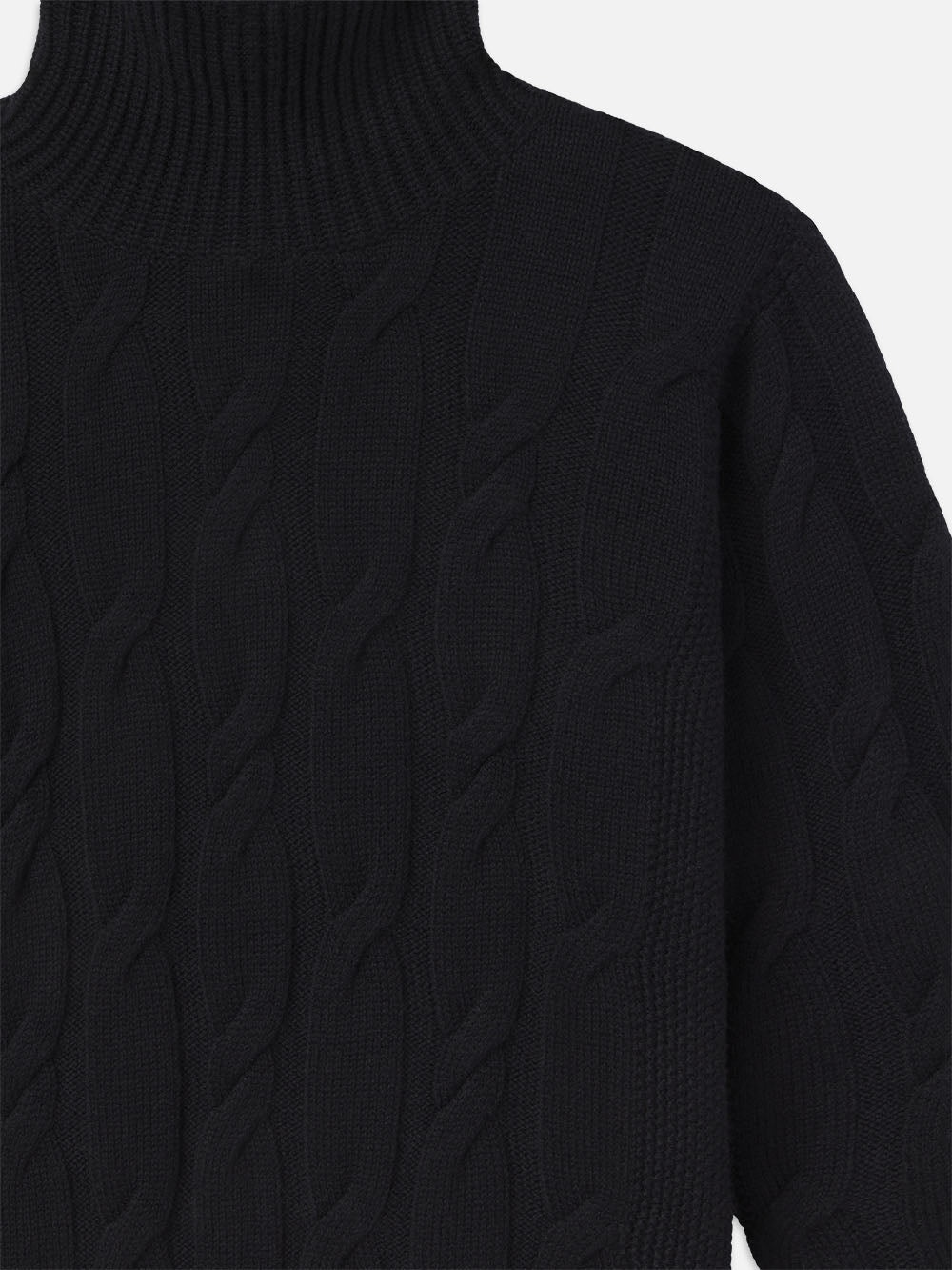 Cable Knit Turtleneck in Black - 3