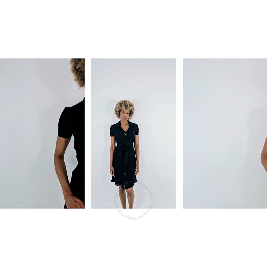 Moschino Ladies Black Short-Sleeved Mini Shirt Dress - 8