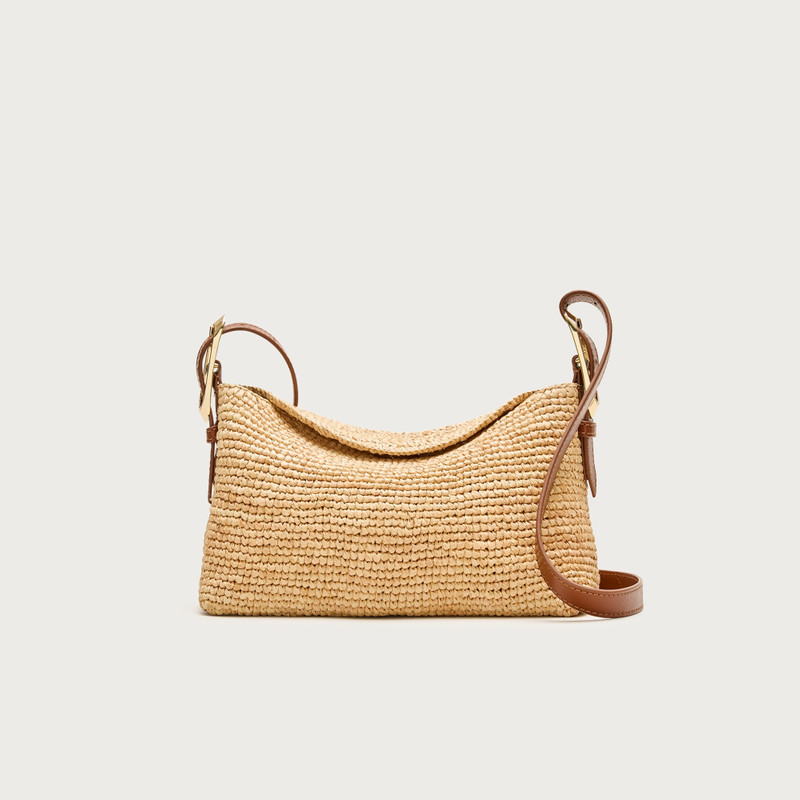 Berkeley small handknotted shoulder bag in raffia 5