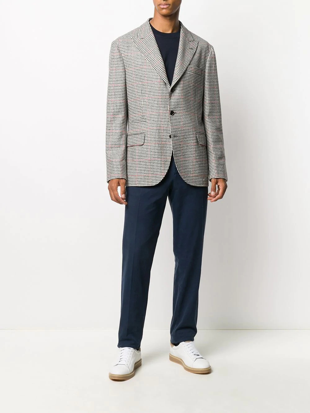 houndstooth single-breasted jacket - 2