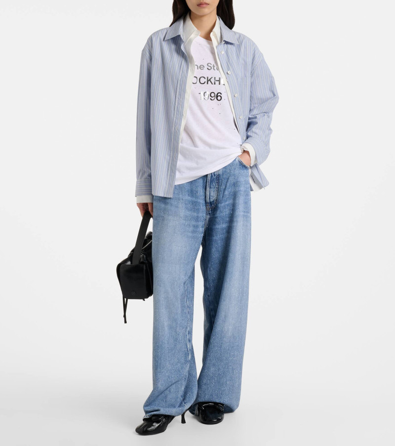 Acne Studios Crystal-embellished high-rise wide-leg jeans outlook
