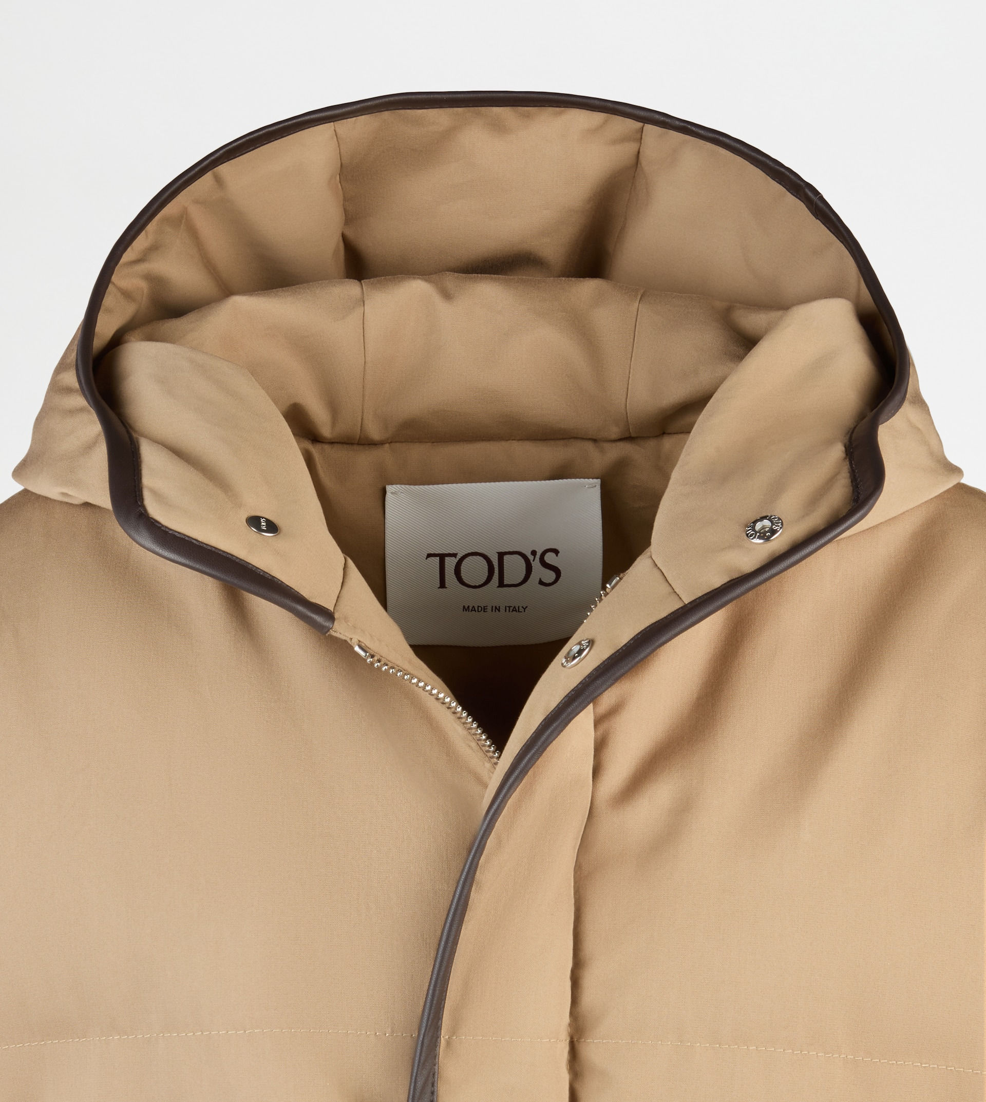 SILK BLEND PADDED JACKET - BROWN - 2