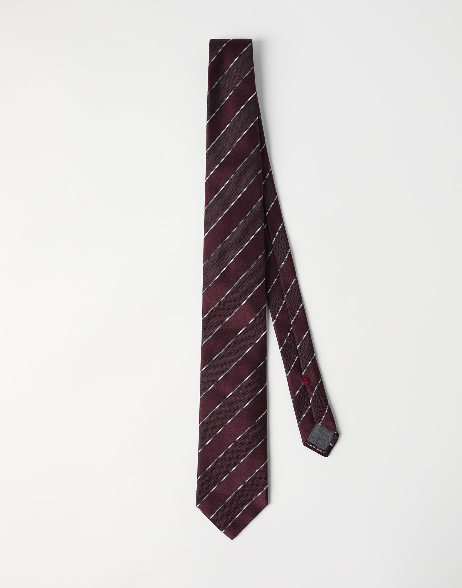 Striped silk chevron tie - 1