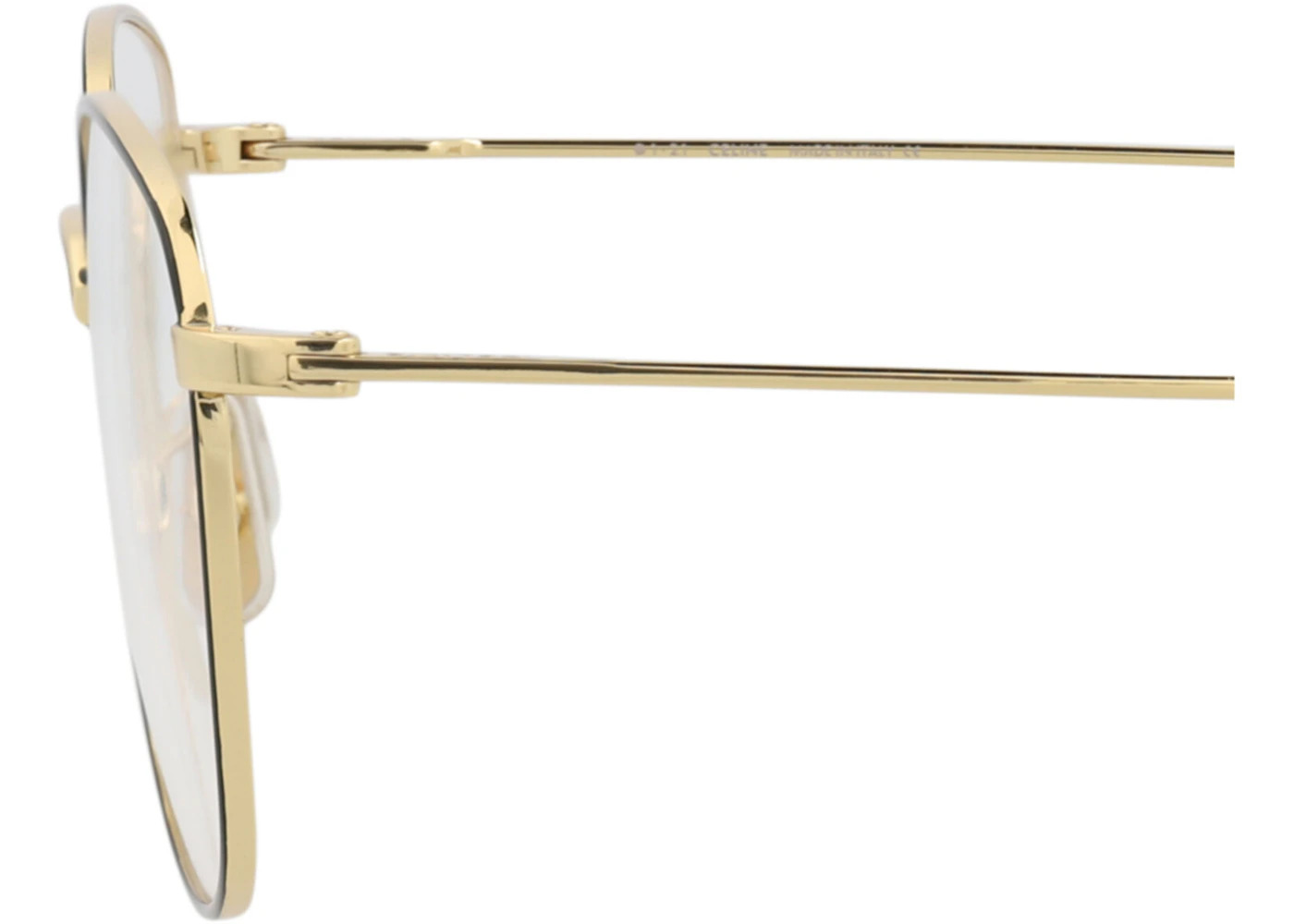 Celine Round-Frame Metal Optical Frames Gold Gold Transparent (CL50037U-52-031) - 4
