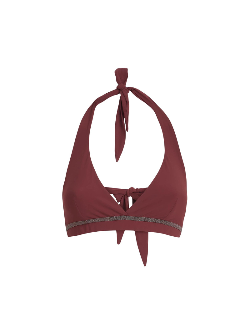 Women's Techno Jersey Bikini Top - Bordeaux 1