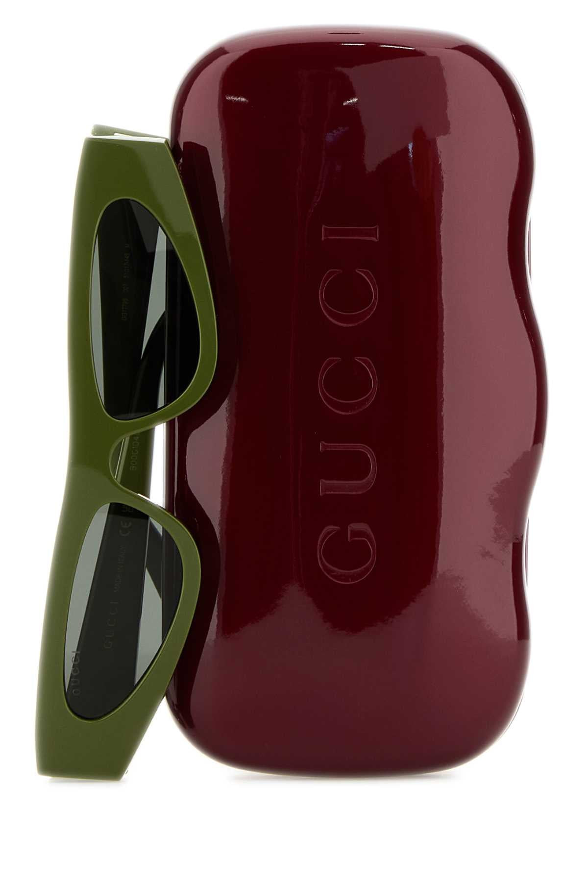 Gucci Women Army Green Acetate Sunglasses - 3