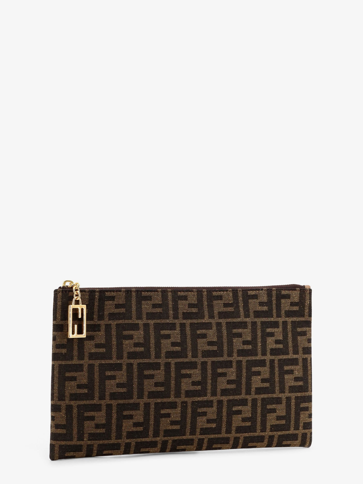 Medium Flat Ff Jacquard Fabric Pouch - 3