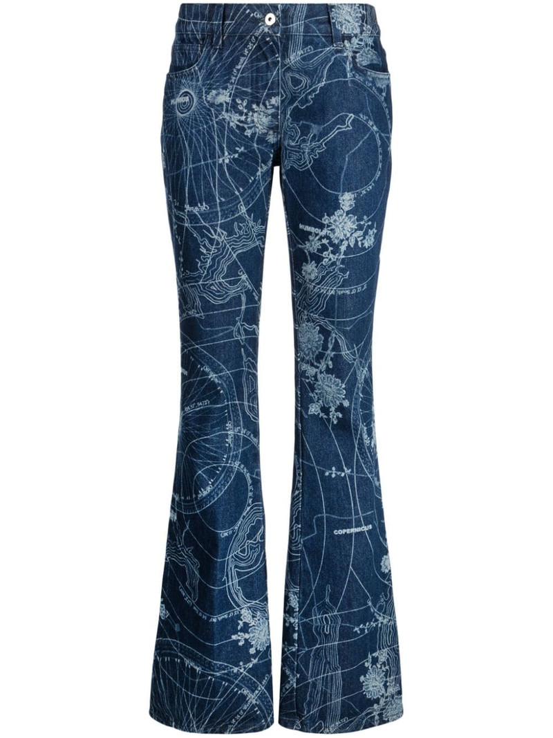 graphic-print flared jeans 1