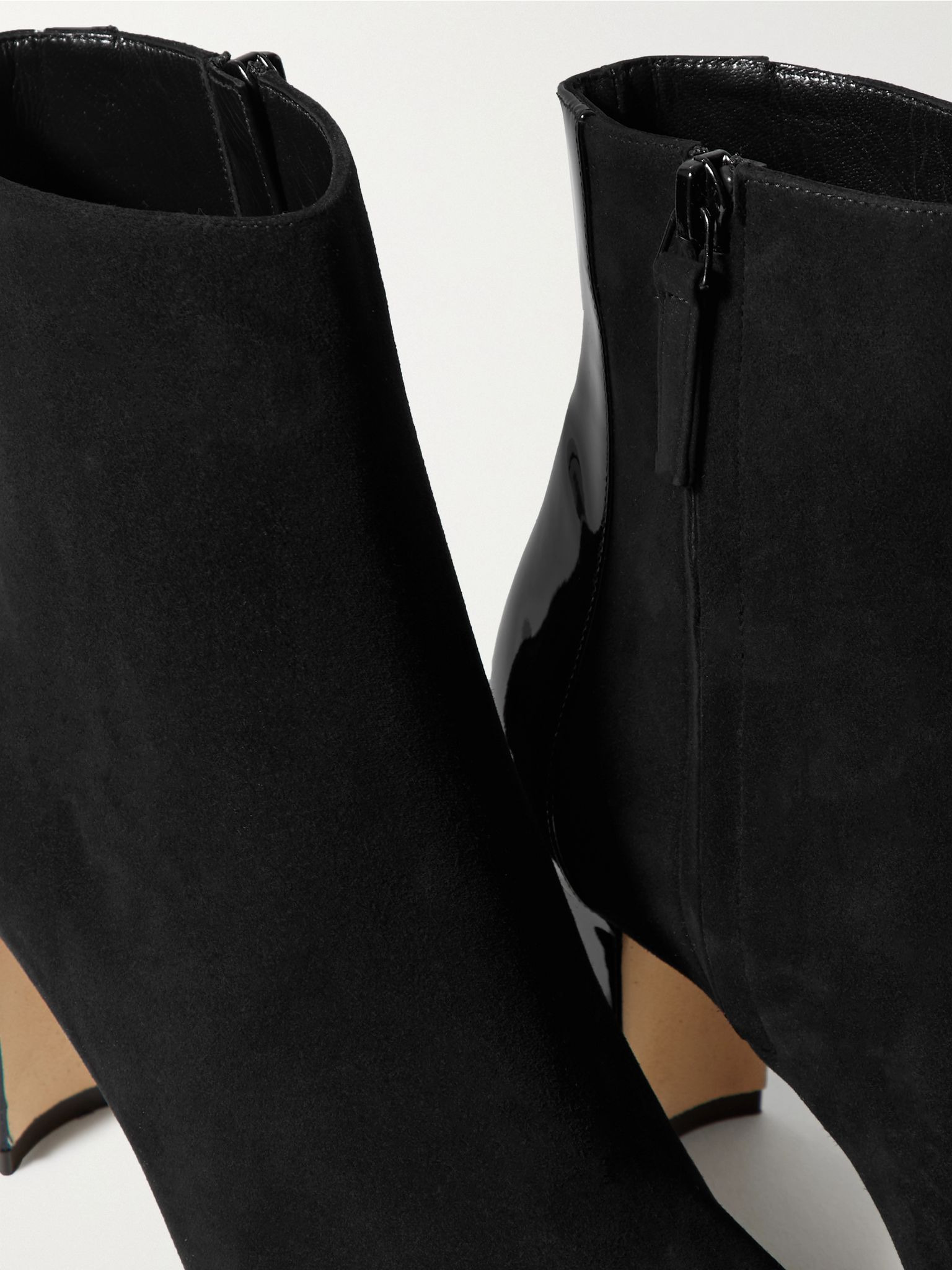 Rosie 70 patent-leather and suede ankle boots Black - 4