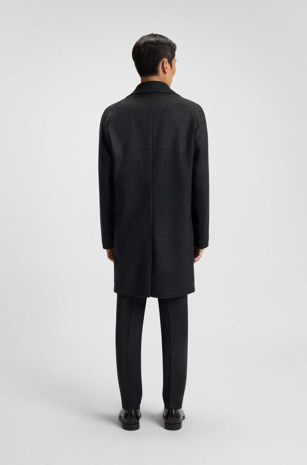 RELAXED-FIT COAT IN CHECKED WOOL AND CASHMERE - 5