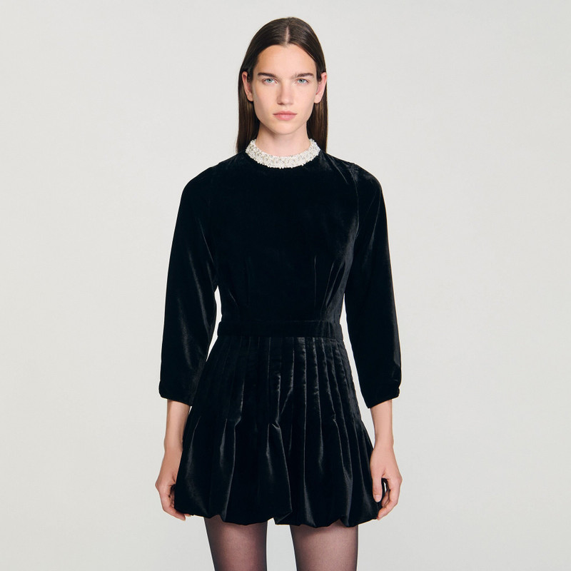 BEADED VELVET MINI DRESS 5
