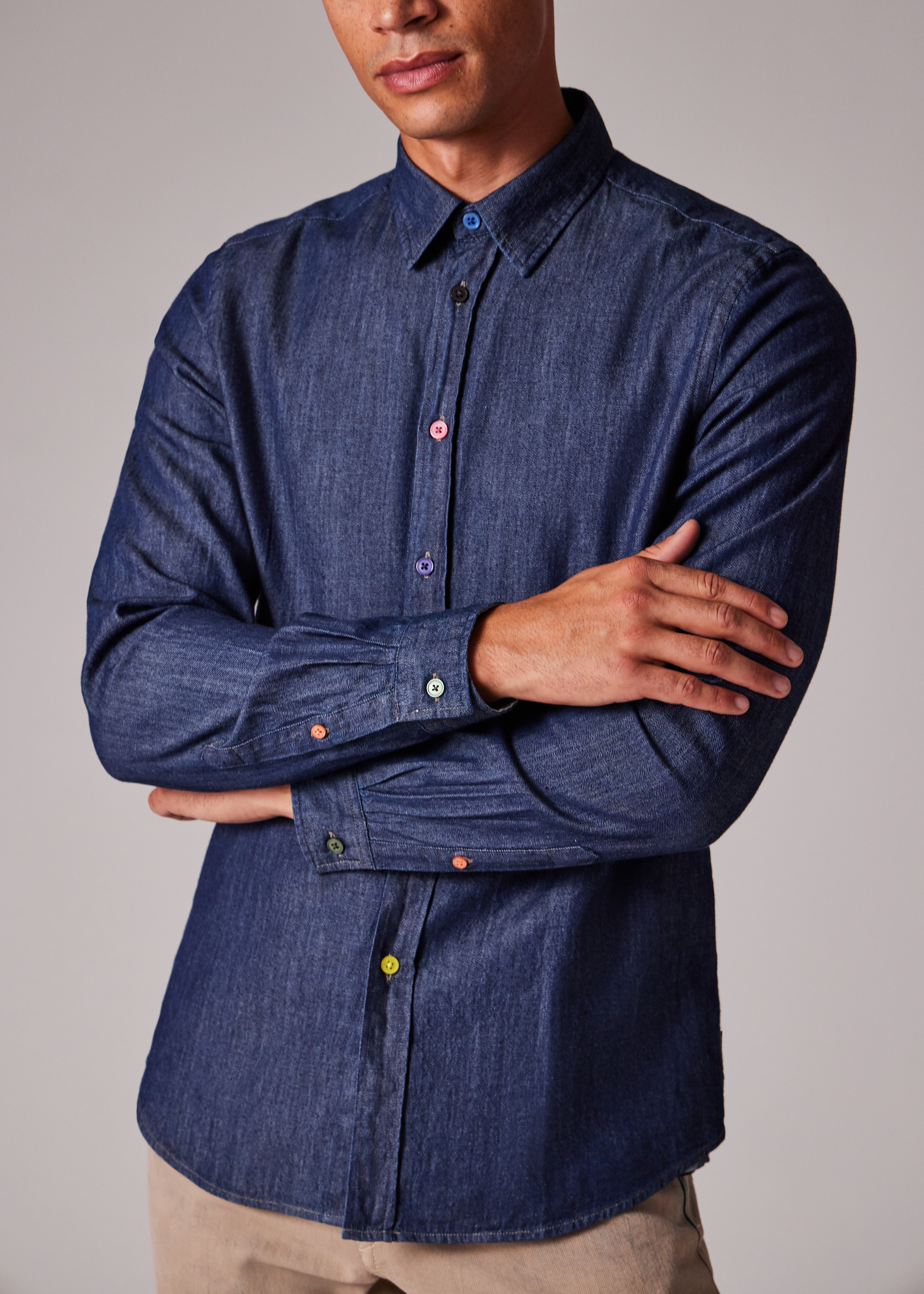 Tailored-Fit Rinse Denim Shirt - 3