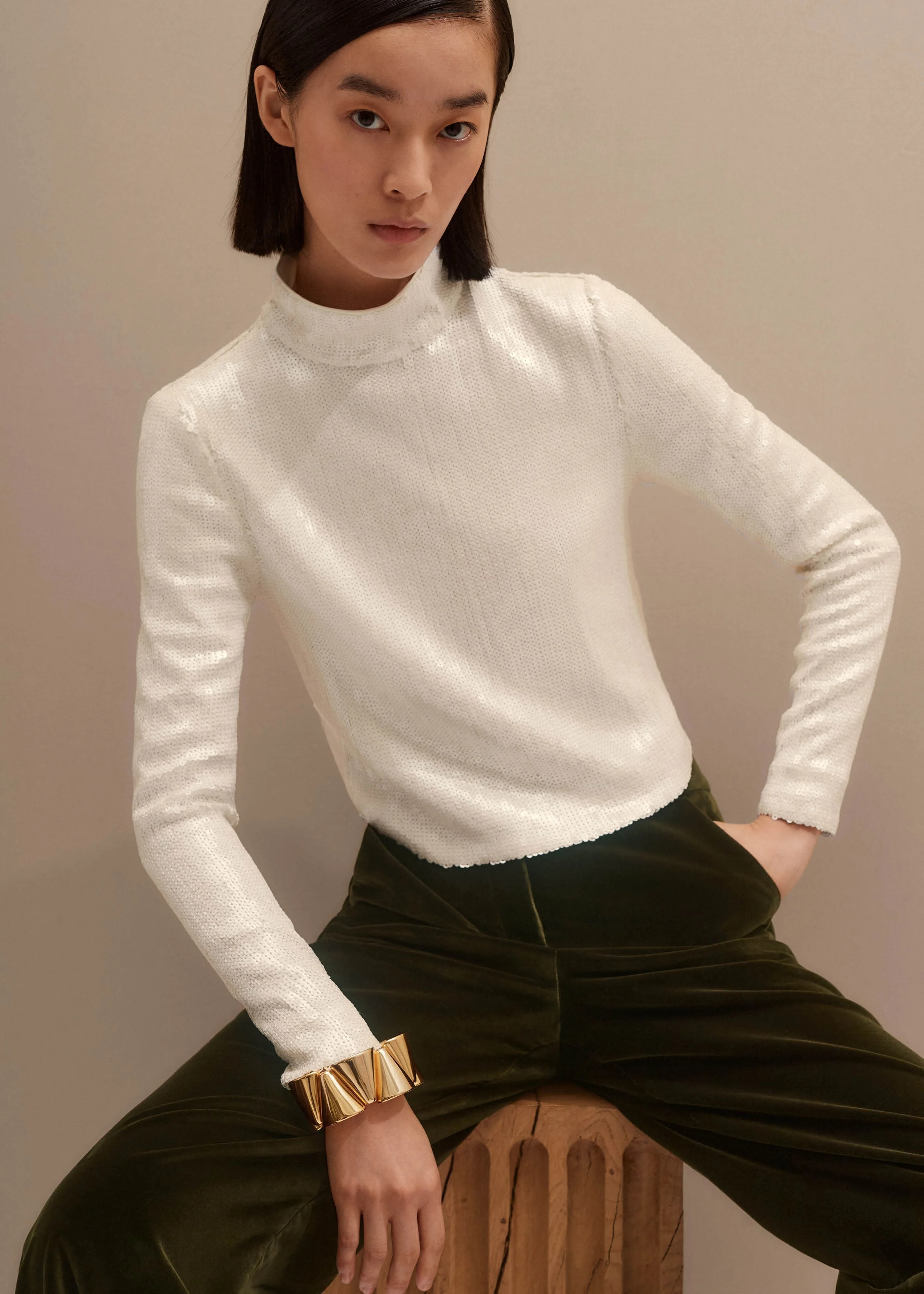 Sequin High Neck Top - 1