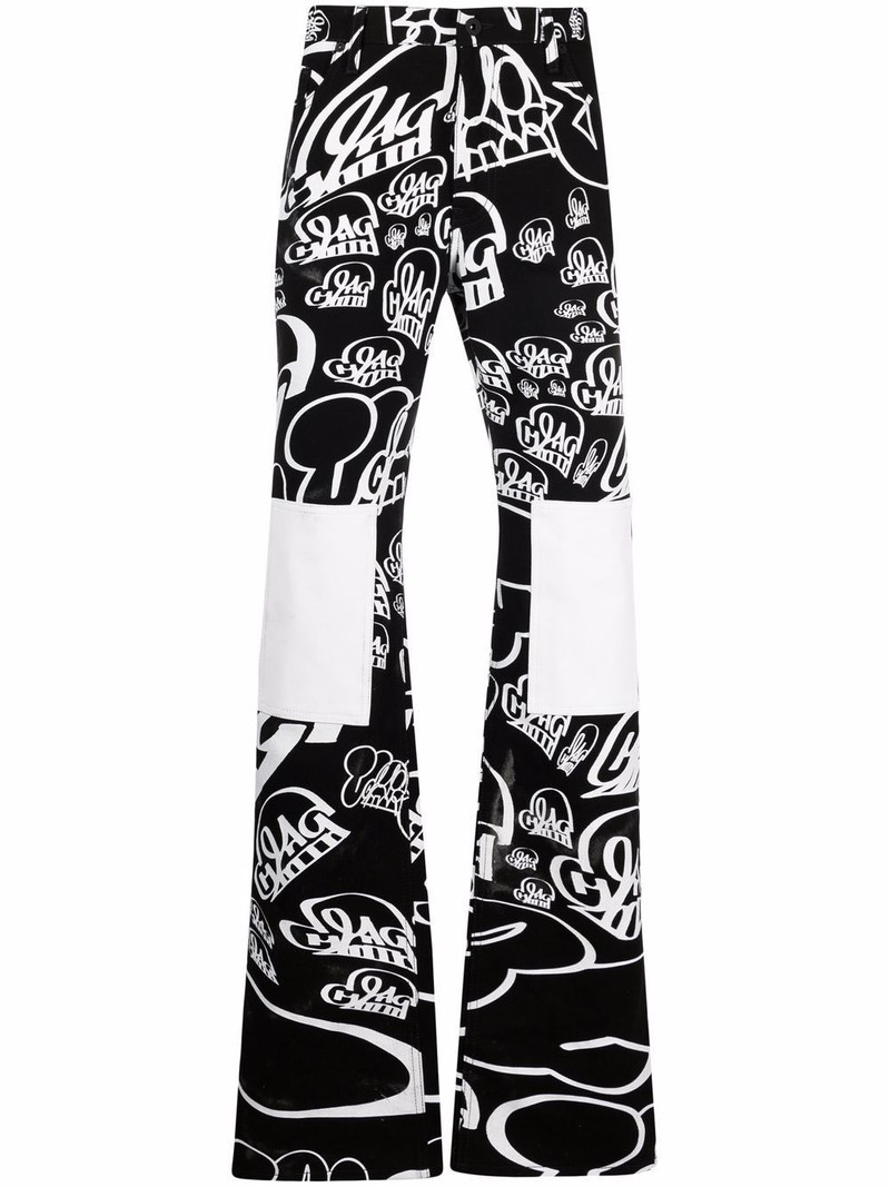 x Katsu printed straight-leg jeans 1