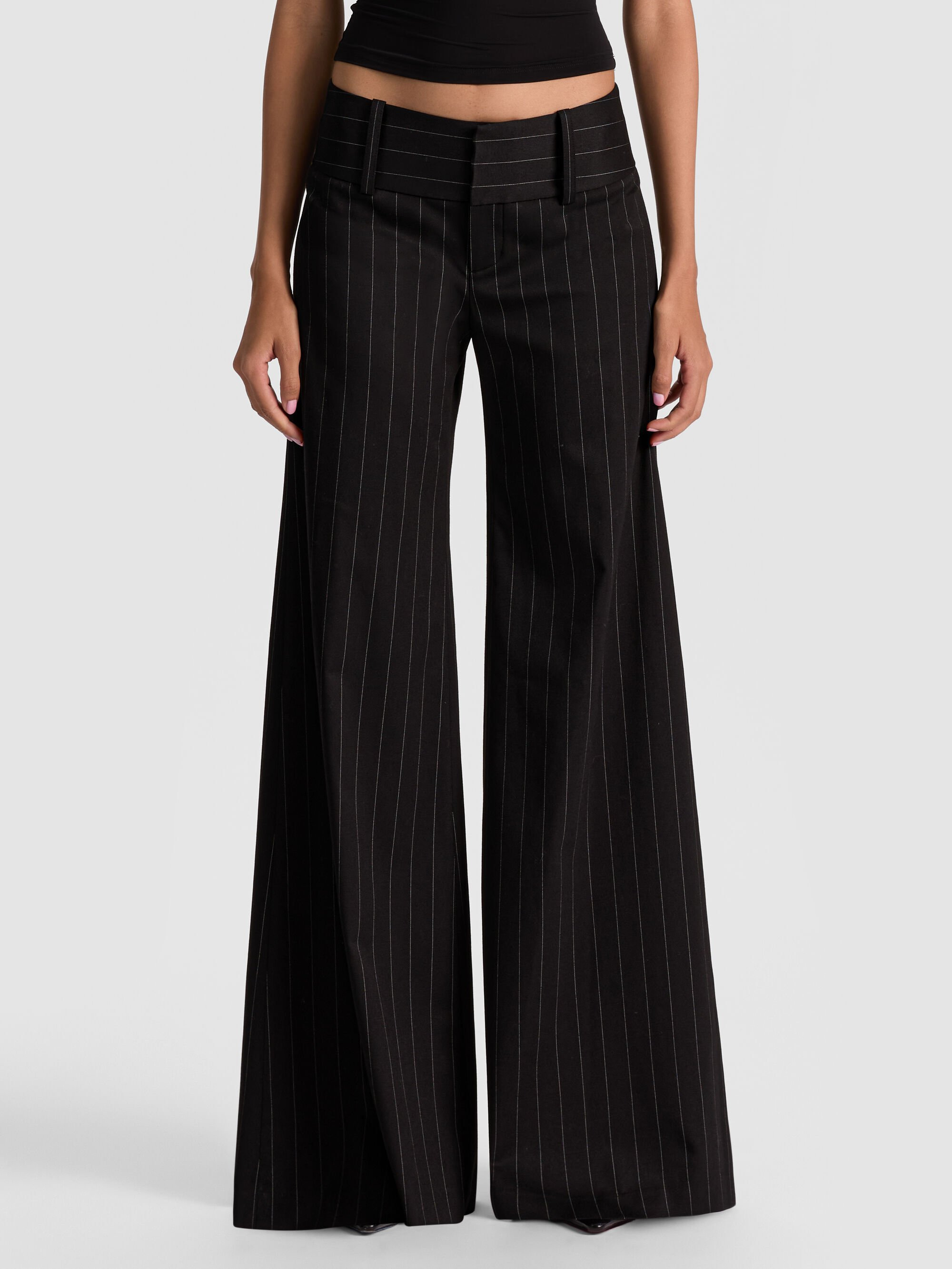 OLIVIA PINSTRIPED WIDE LEG PANT - 2