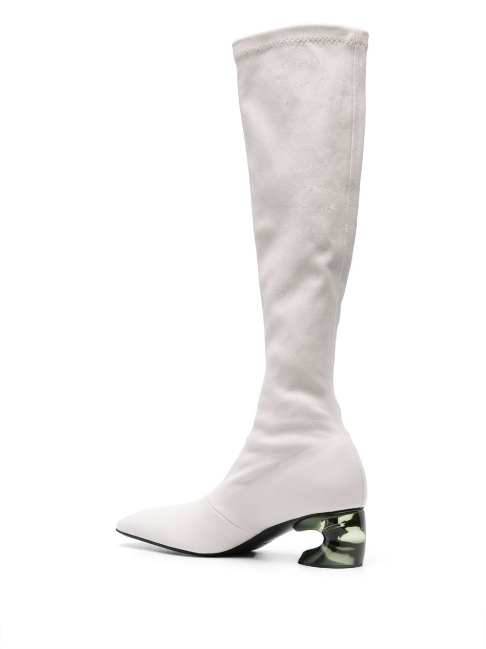 translucent-heel leather boots - 3