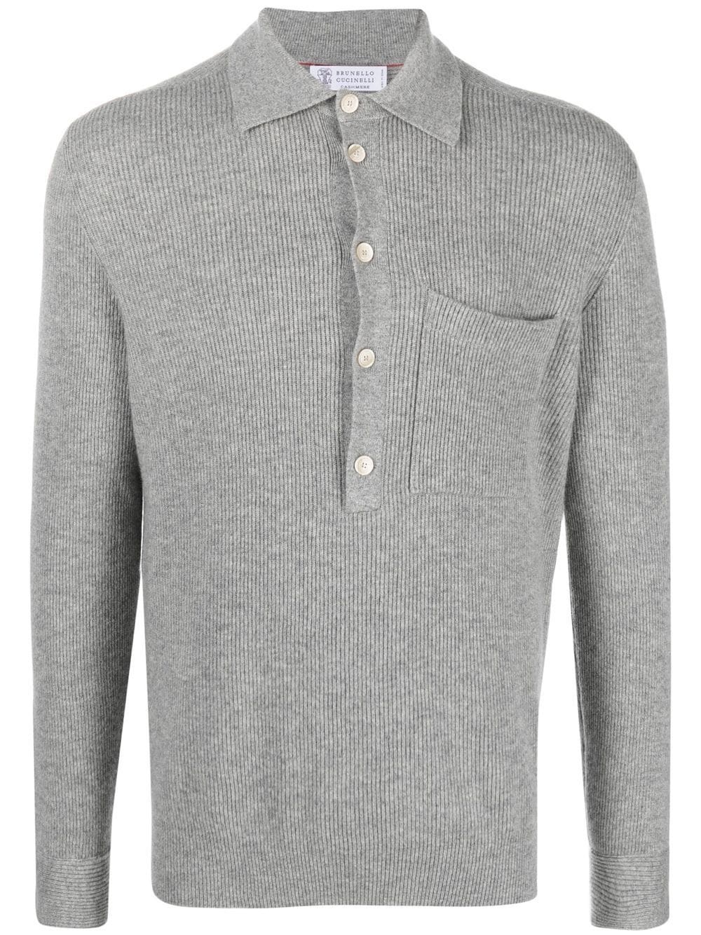 polo-style cashmere jumper - 1