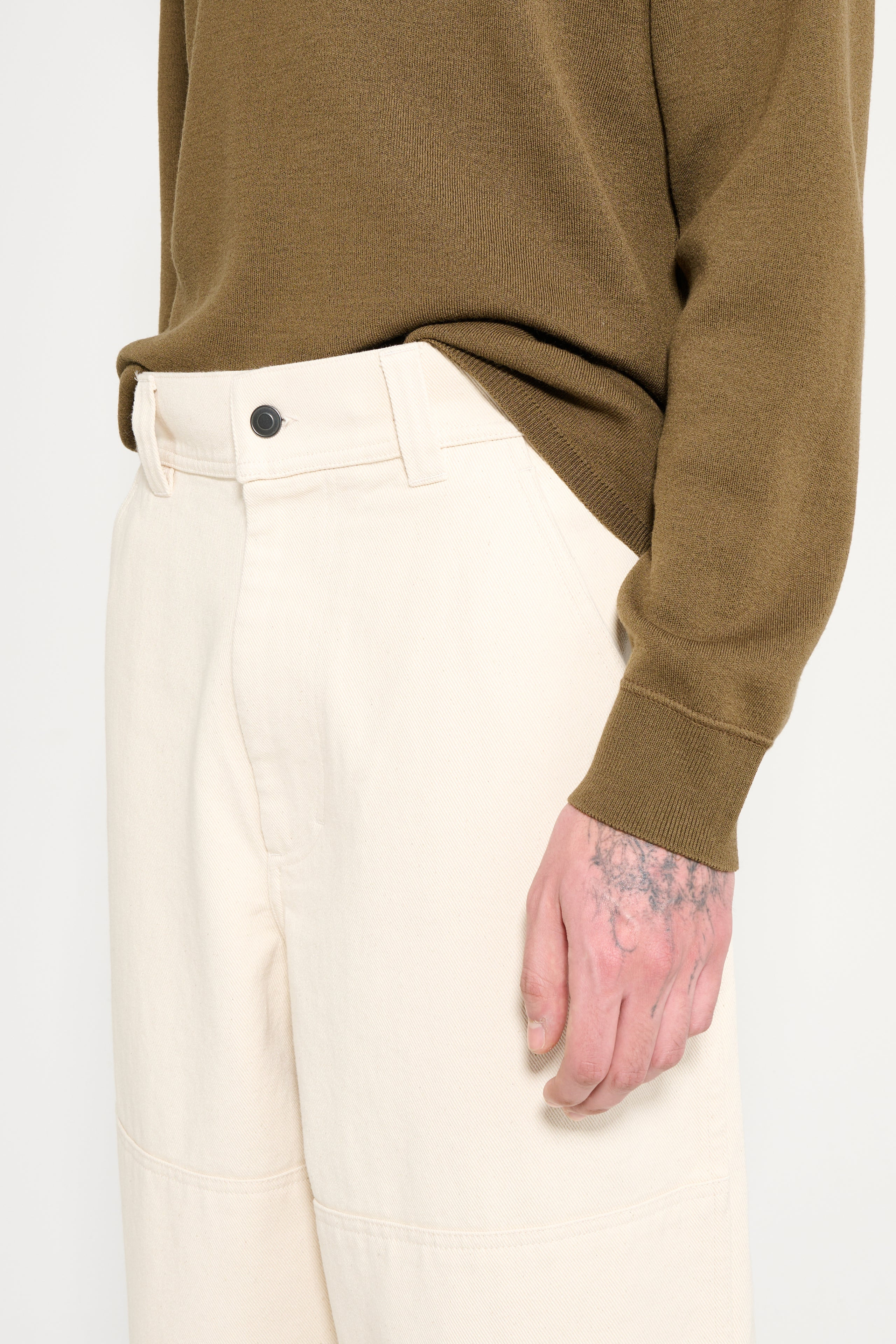 MARGARET HOWELL MHL TOOL POCKET TROUSER NATURAL COTTON DENIM - 3