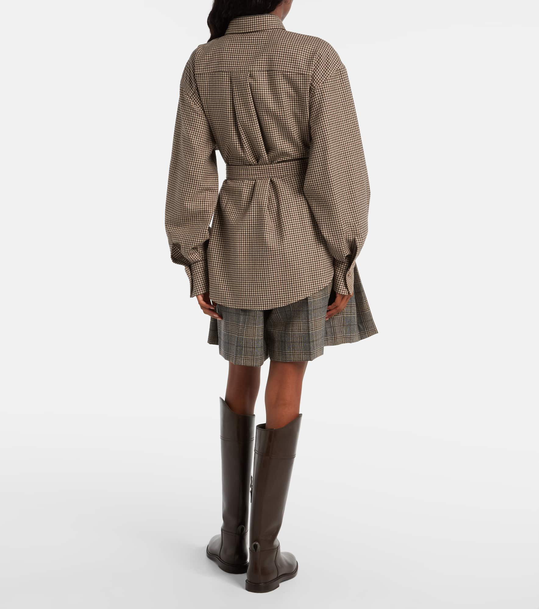 Checked virgin wool overshirt - 3