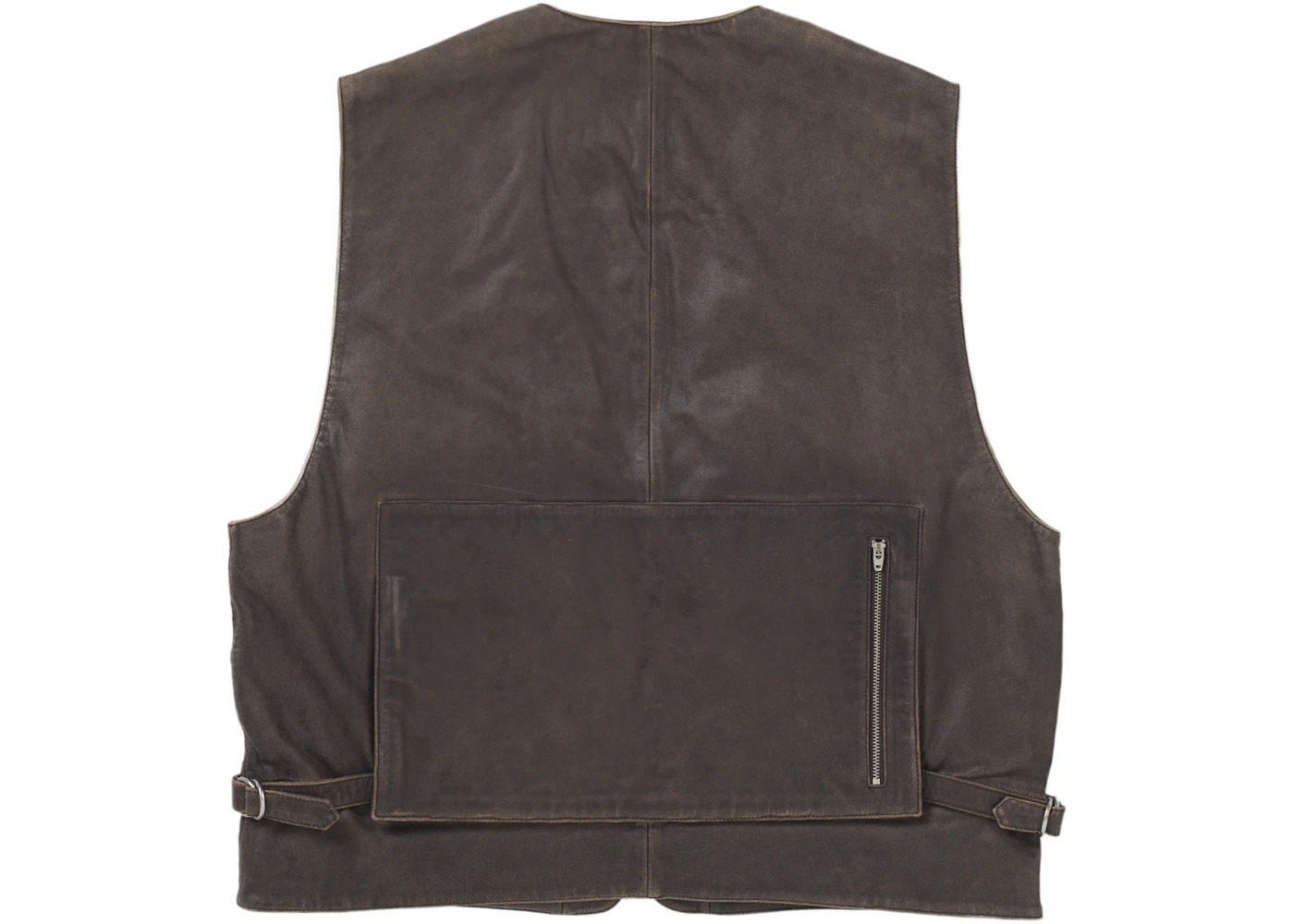 Supreme Leather Cargo Vest Brown - 2
