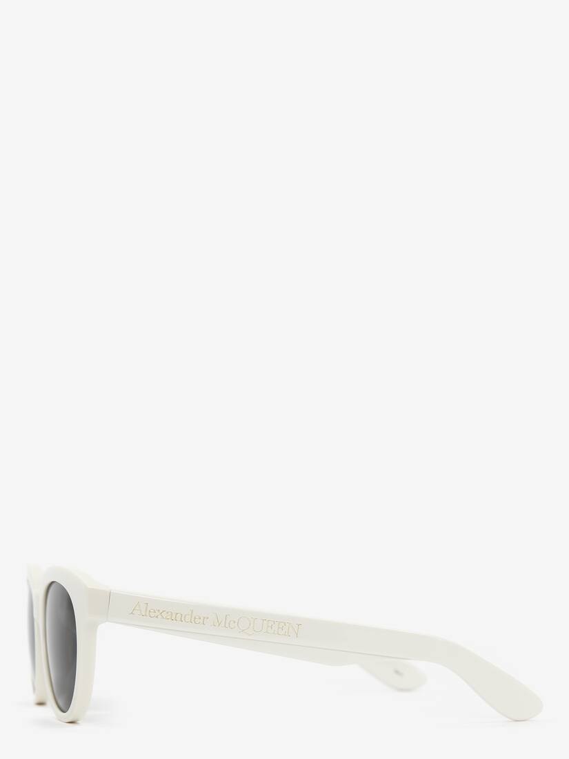 McQueen Angled Pantos Sunglasses in Elfenbeinfarben - 2
