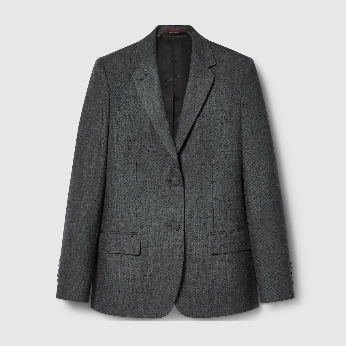 Single breasted wool grisaille jacket - 1