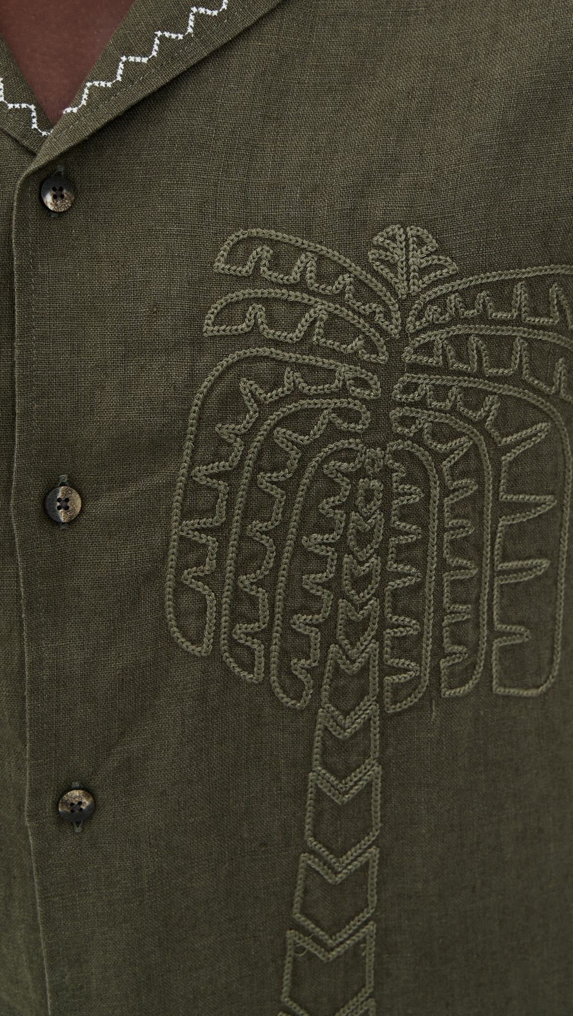 Flavio Palmeira Embroidered Linen Shirt - 5