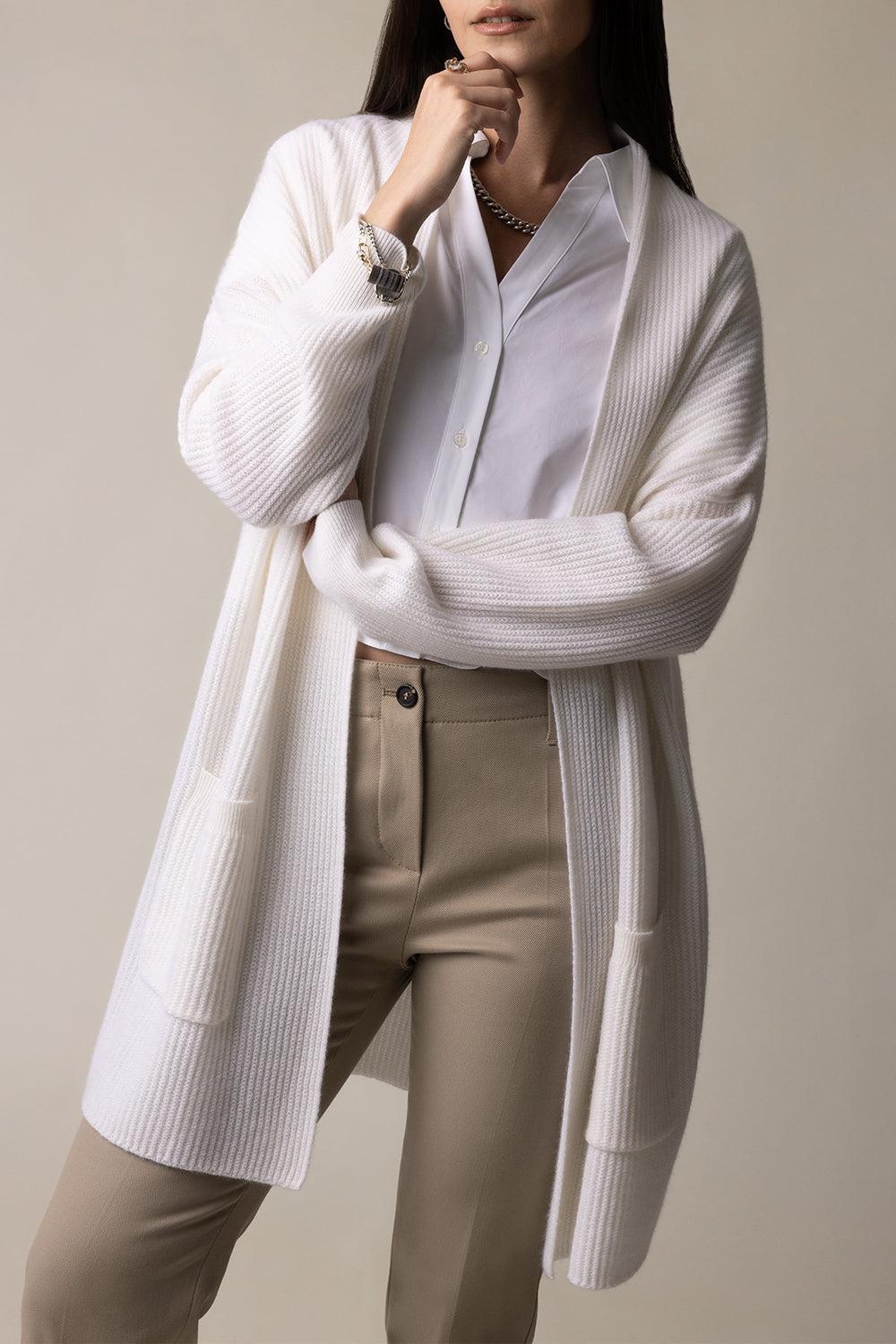 OPEN LONG CARDIGAN - FLEUR DE SEL - 3