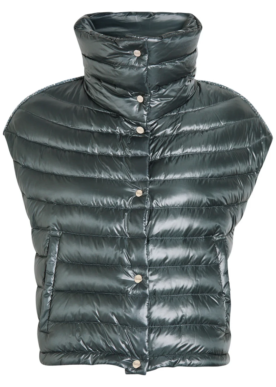 Herno Quilted Glossed Shell Gilet - 1