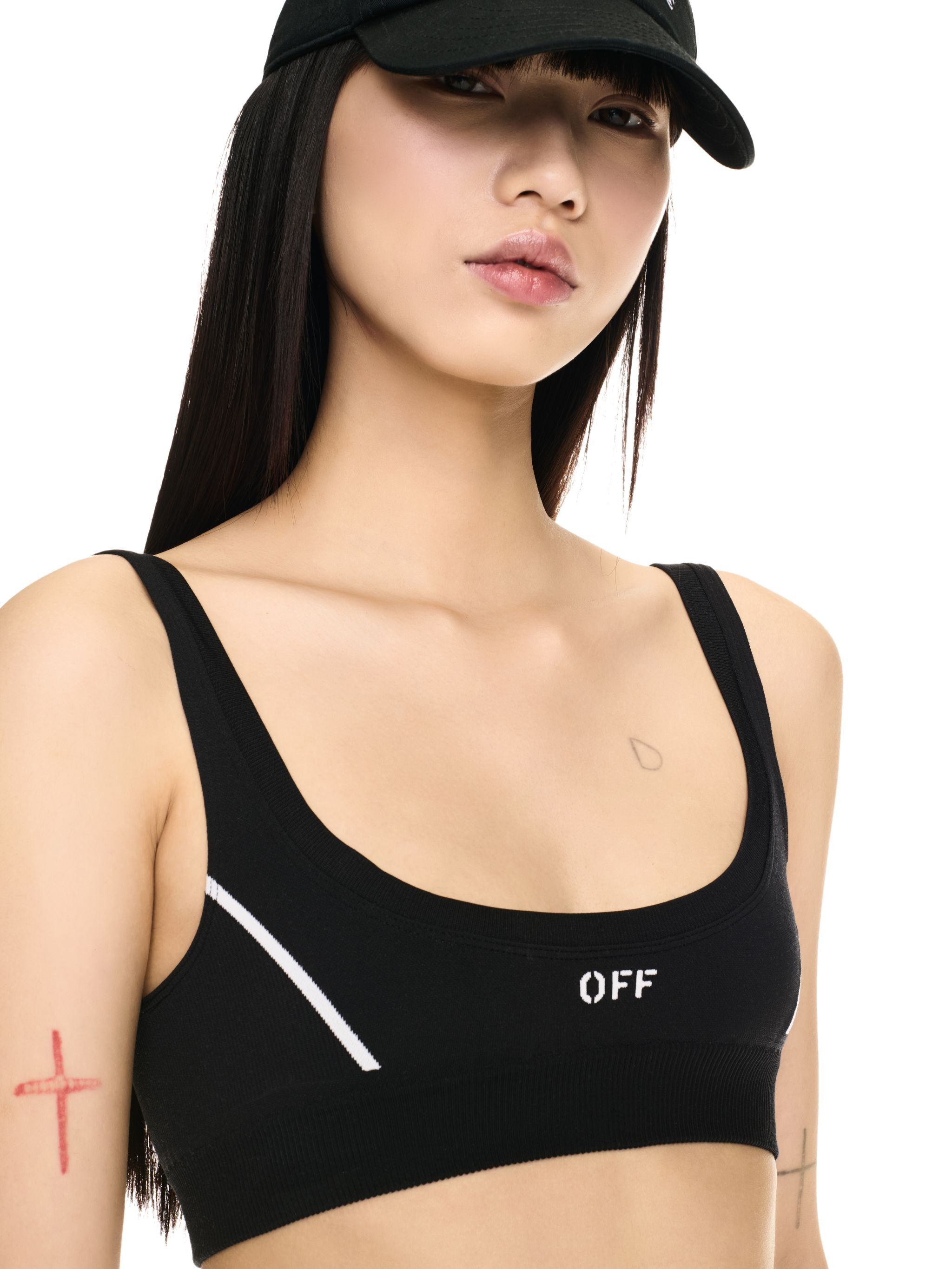 Black Stamp Seamless Bra - 5