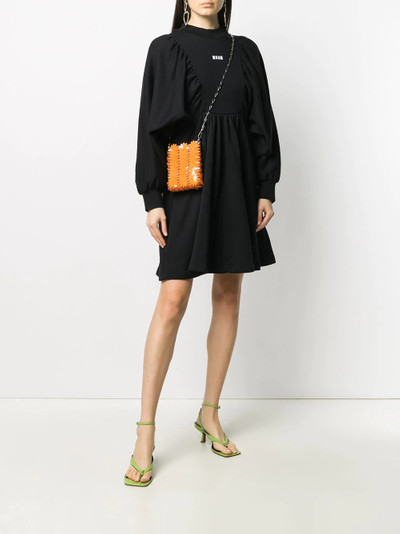 MSGM embroidered-logo ruffle-detail dress outlook