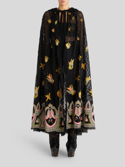 Etro LACE CAPE WITH EMBROIDERY AND INTARSIA outlook