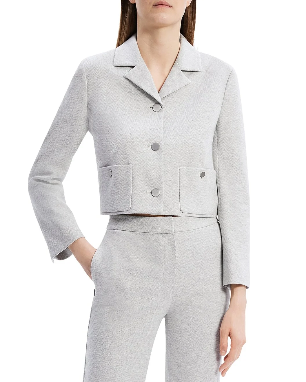 Theory Boxy Crop Patch Jacket - 1