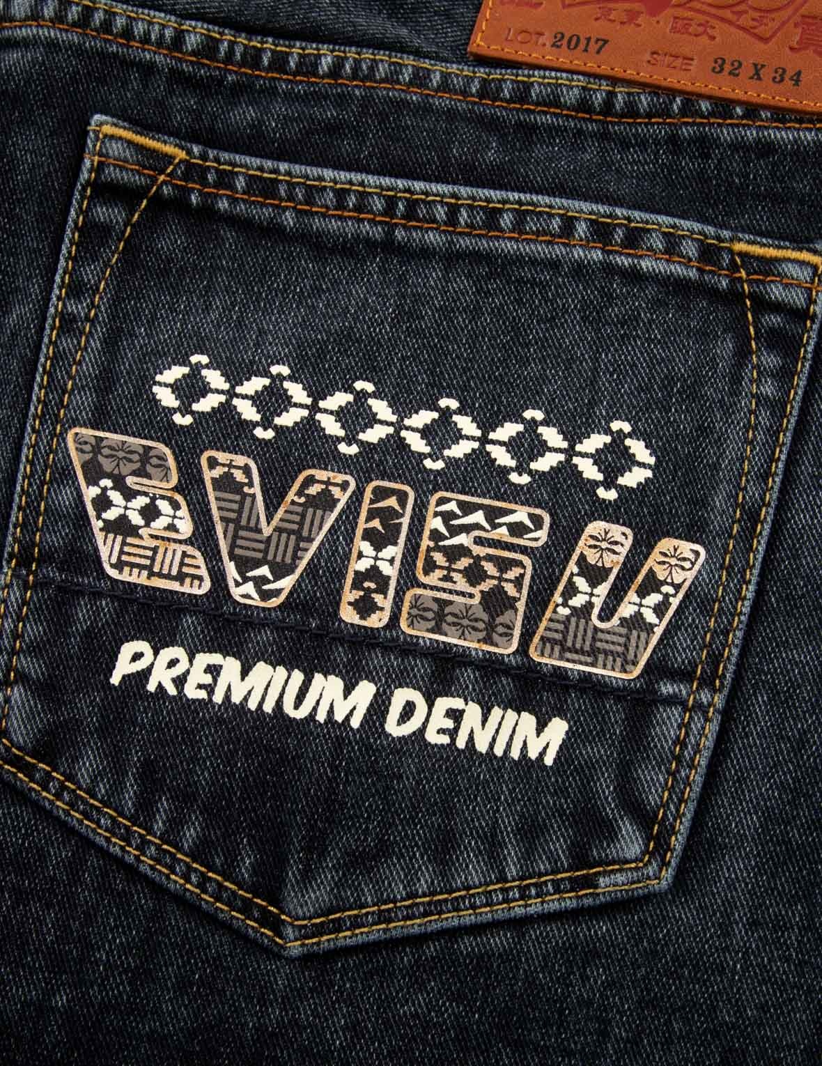 FAIR ISLE PATTERN KAMON AND LOGO PRINT CARROT FIT JEANS #2017 - 7