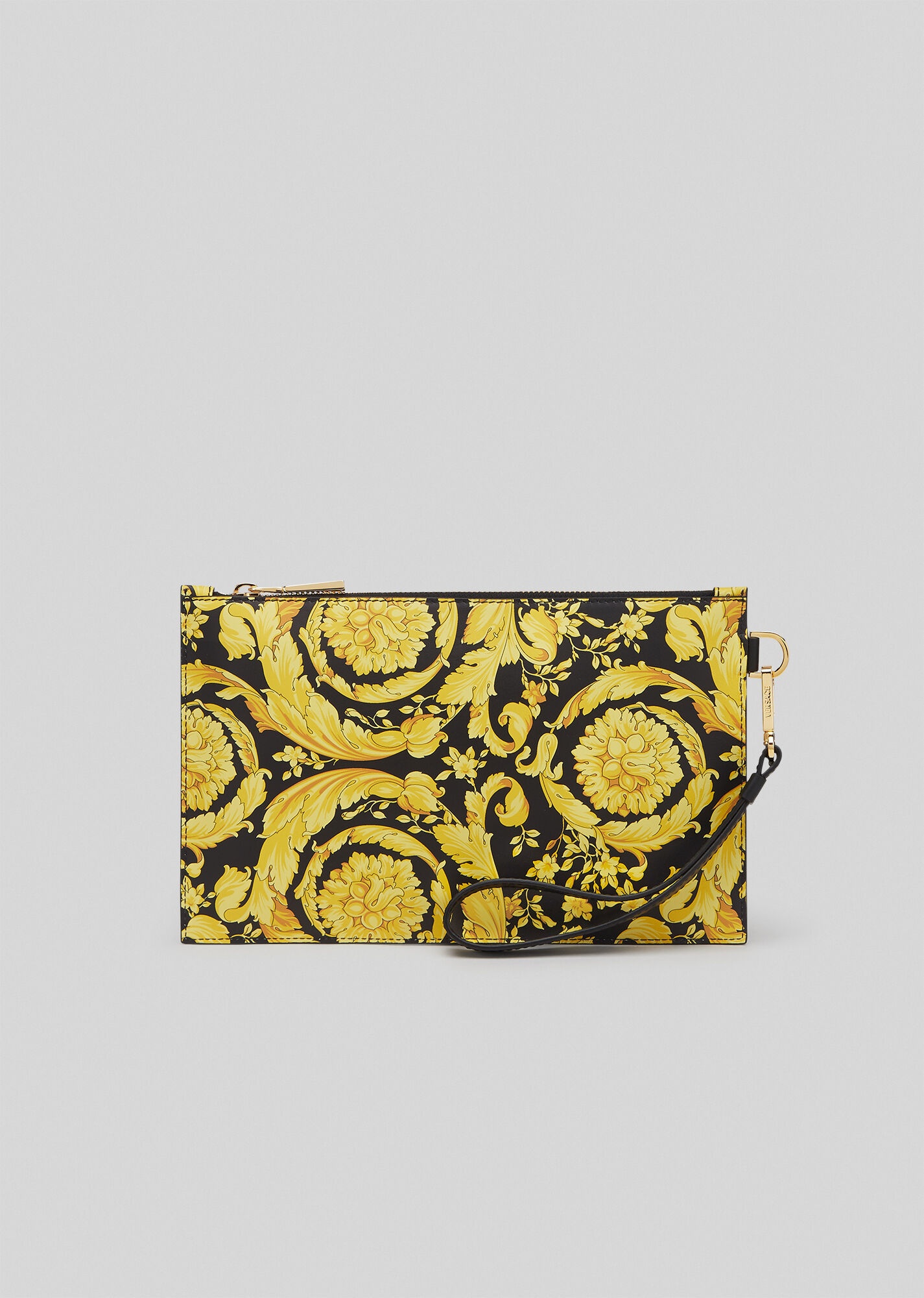 Barocco Print Leather Pouch - 3