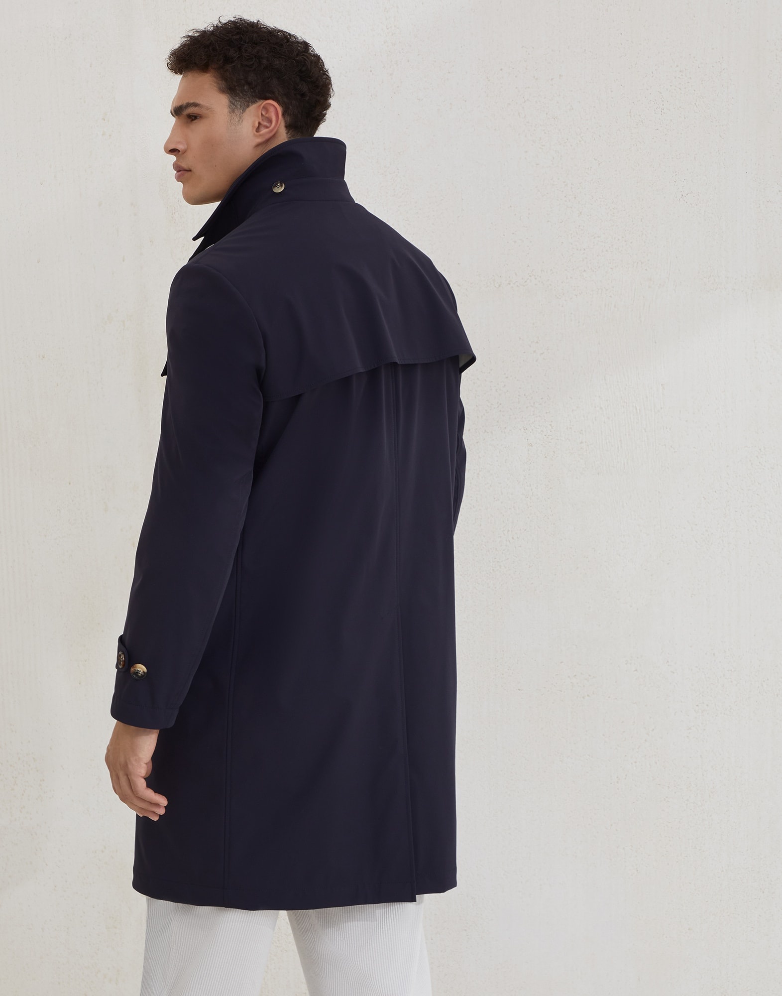 Stretch bonded nylon four-pocket redingote - 2