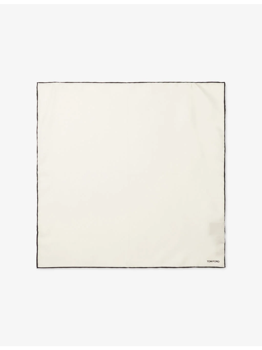 Contrast-Border Logo Silk Pocket Square - 1