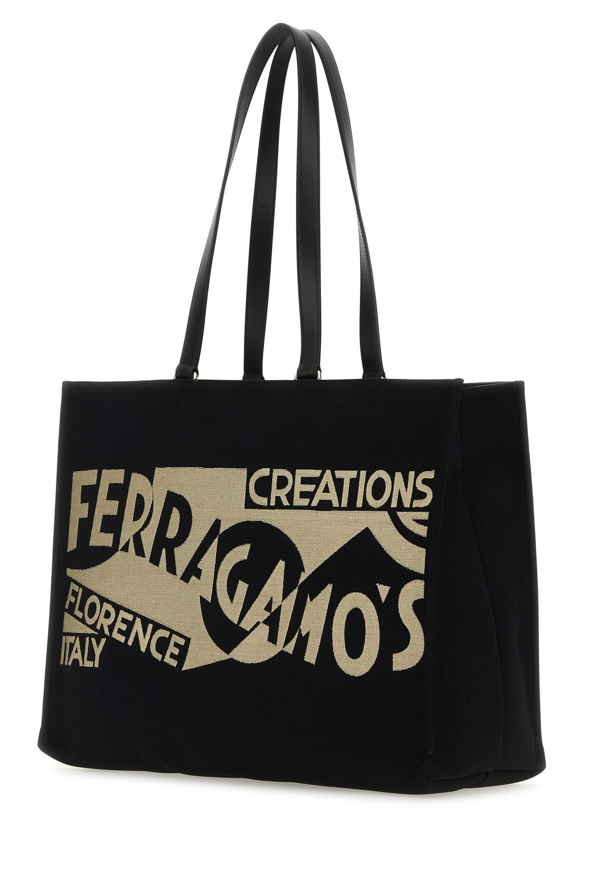 Black canvas large TT Sign shopping bag - 2